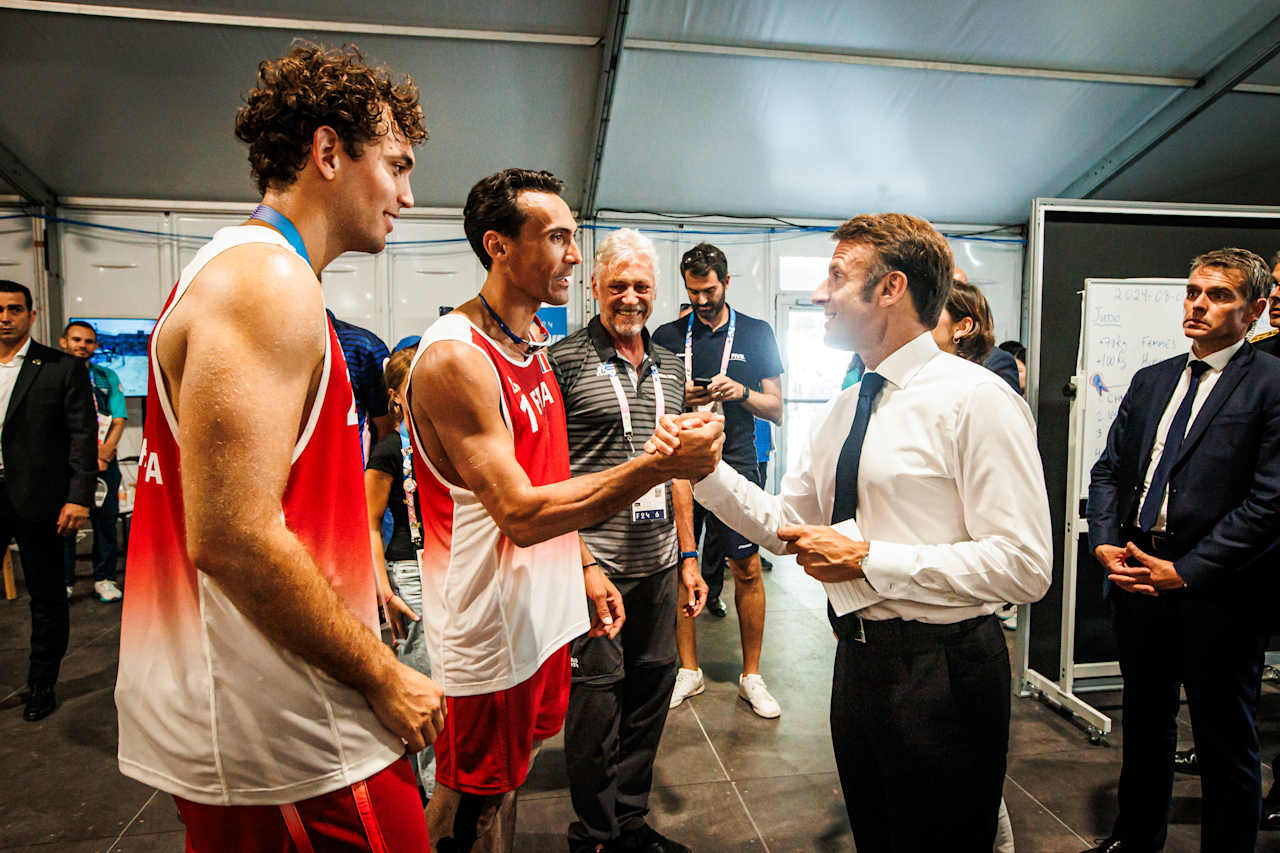 President of France, Emmanuel Macron together with Gauthier-Rat, Krou