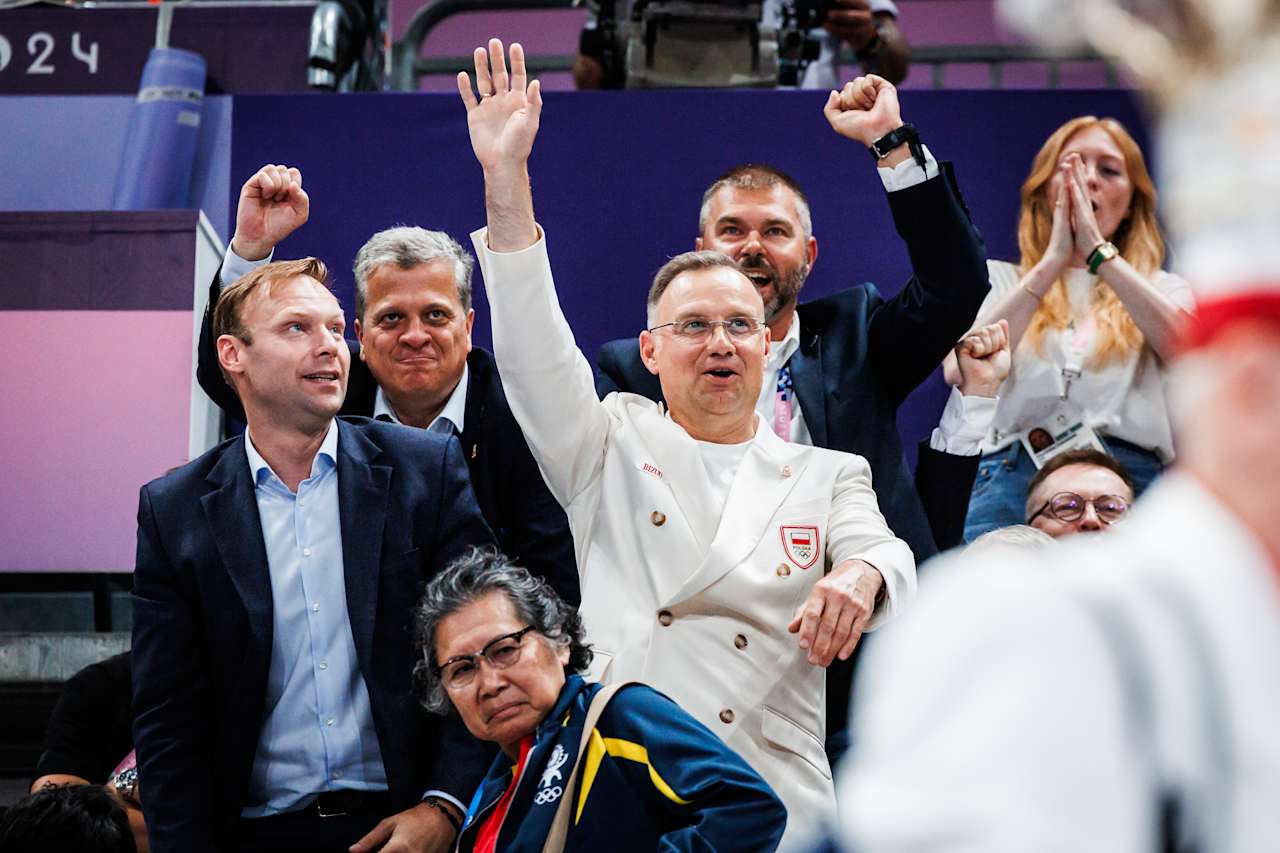 President of Poland Andrzej Sebastian Duda at Paris 2024 Volleyball