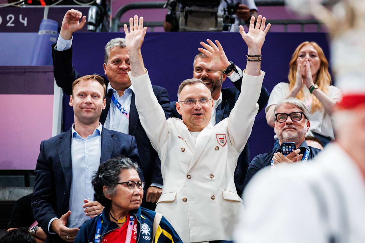 President of Poland Andrzej Sebastian Duda at Paris 2024 Volleyball