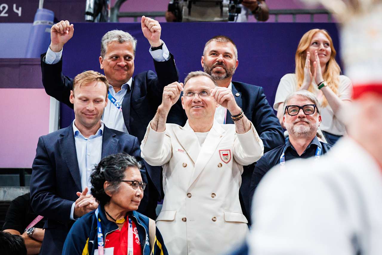 President of Poland Andrzej Sebastian Duda at Paris 2024 Volleyball