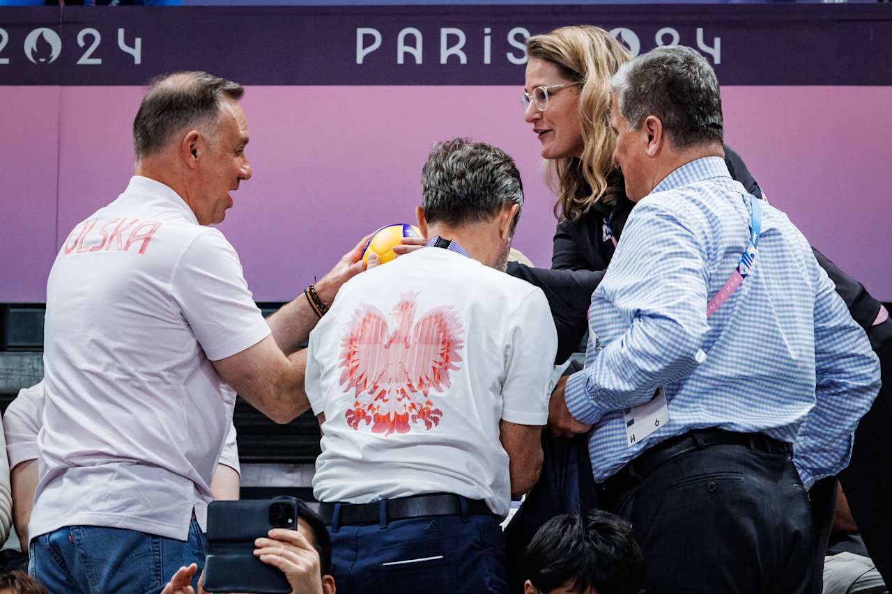 President of Poland Andrzej Sebastian Duda at Paris 2024 Volleyball