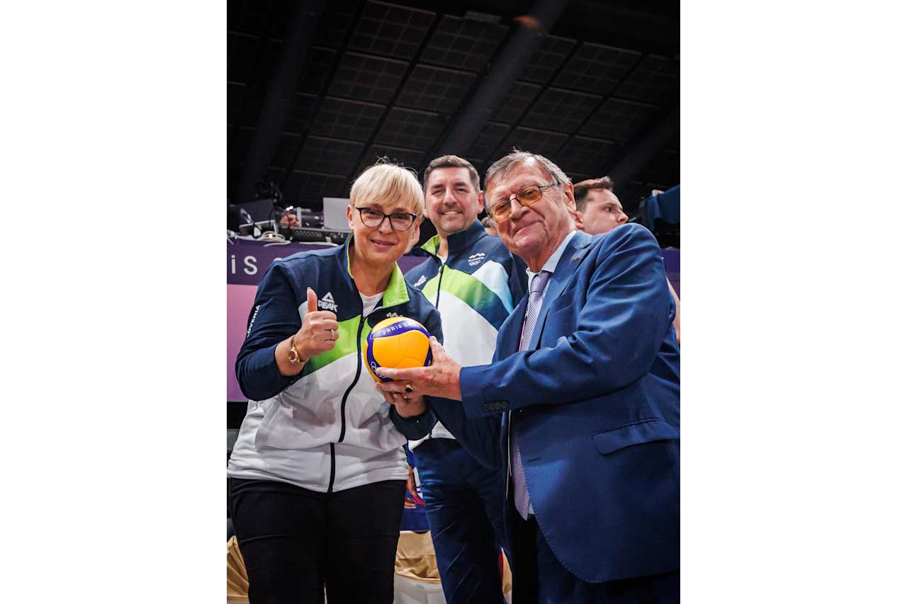 President of Slovenia Nataša Pirc Musar at Paris 2024 Volleyball