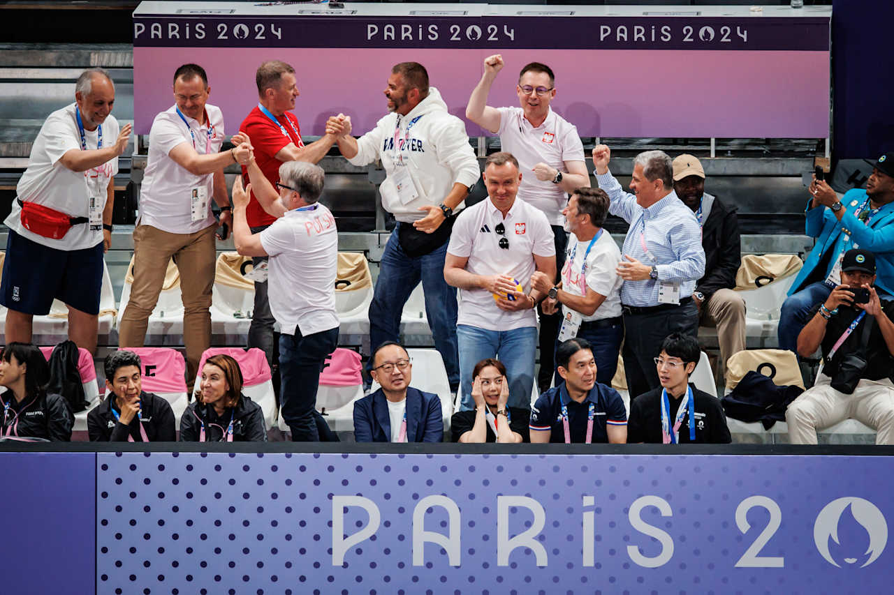 President of Poland Andrzej Sebastian Duda at Paris 2024 Volleyball