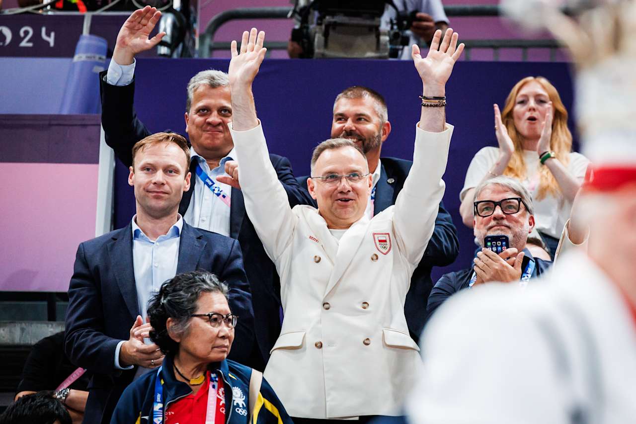 President of Poland Andrzej Sebastian Duda at Paris 2024 Volleyball