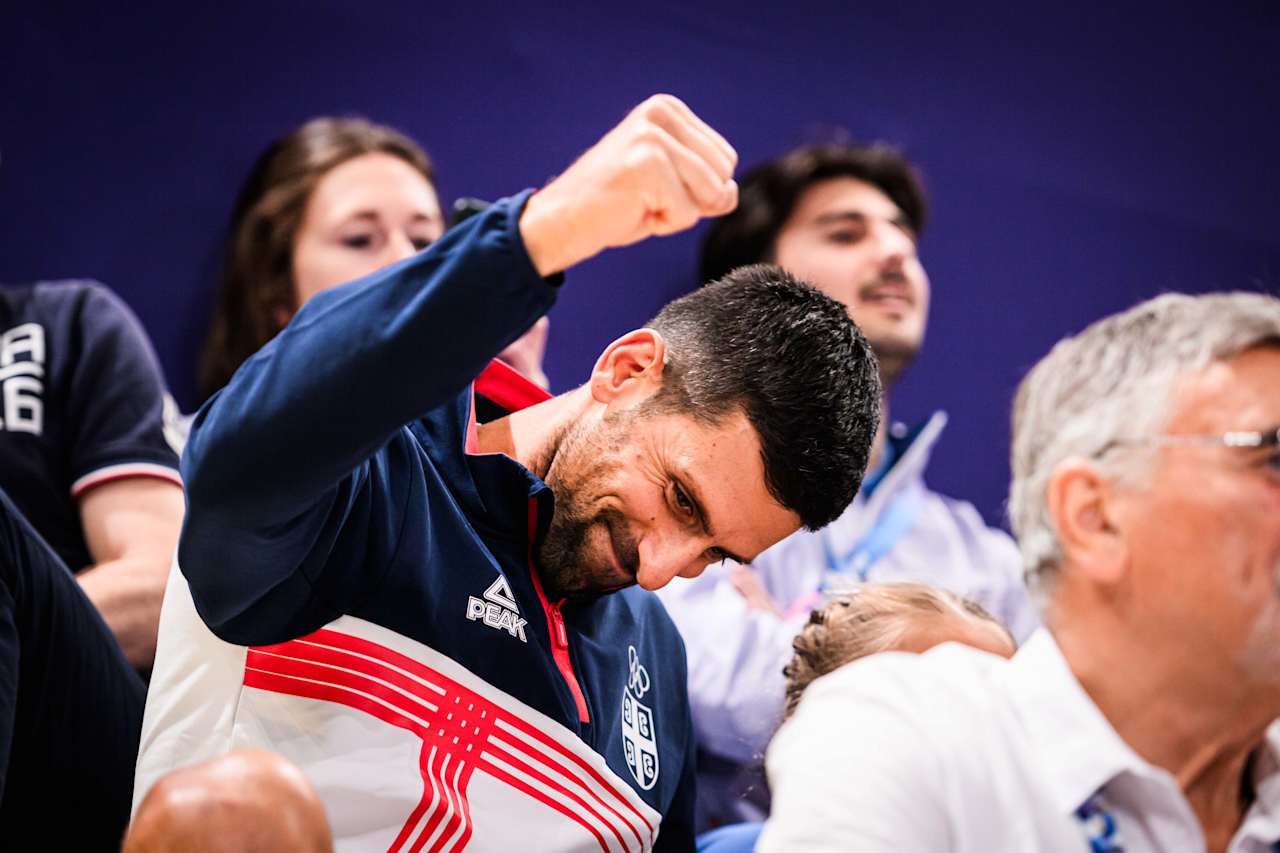 Tennis player Novak Djokovic at Paris 2024 Volleyball