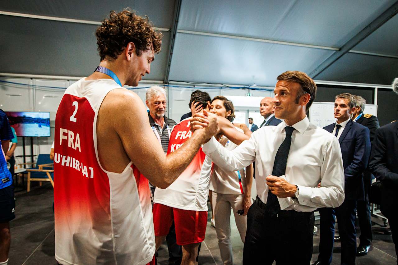 President of France, Emmanuel Macron together with Gauthier-Rat, Krou