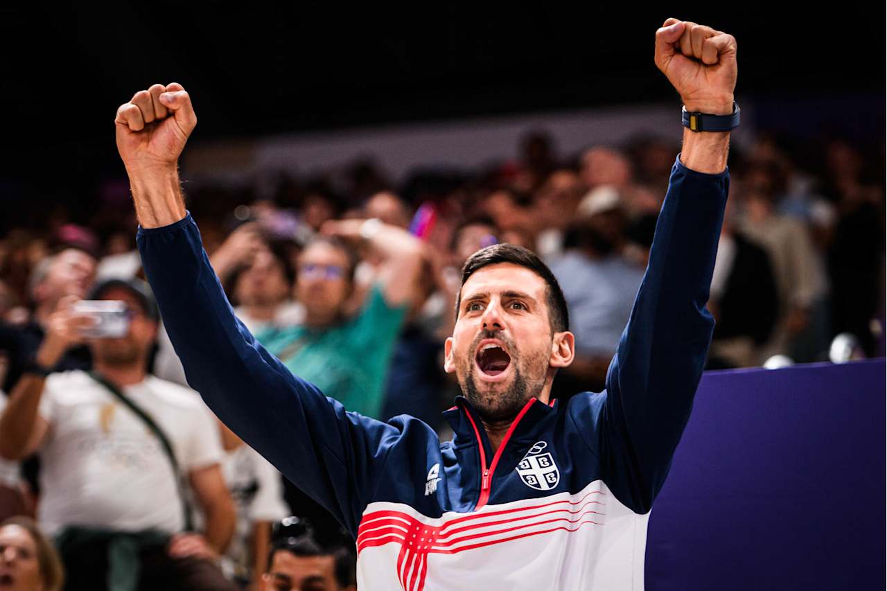 Tennis player Novak Djokovic at Paris 2024 Volleyball