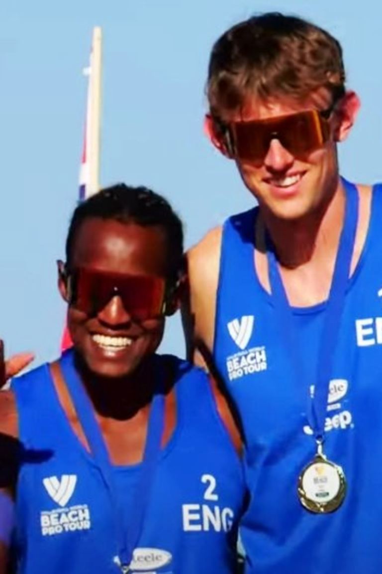 England’s Bialokoz & Batrane celebrate first Beach Pro Tour gold
