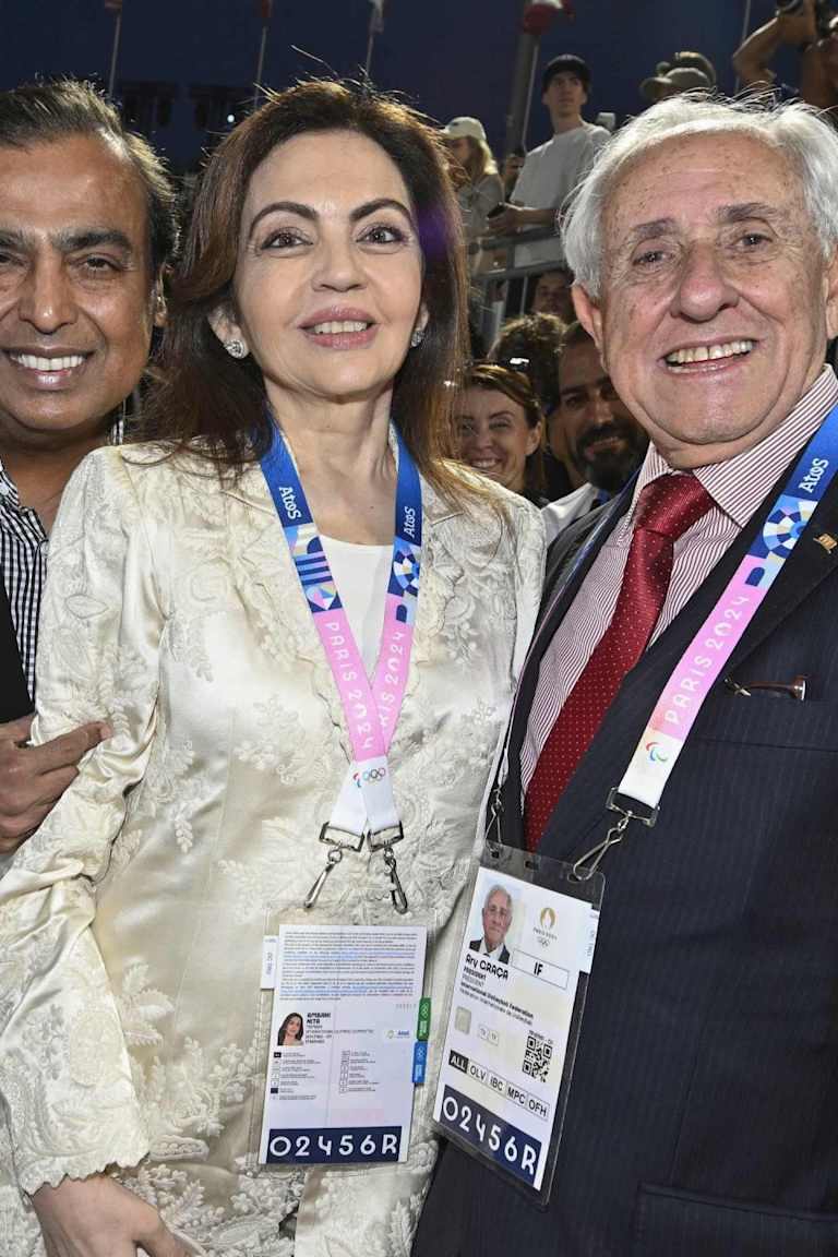 Ambani family and Zinedine Zidane among top guests at packed Paris 2024 beach volleyball venue