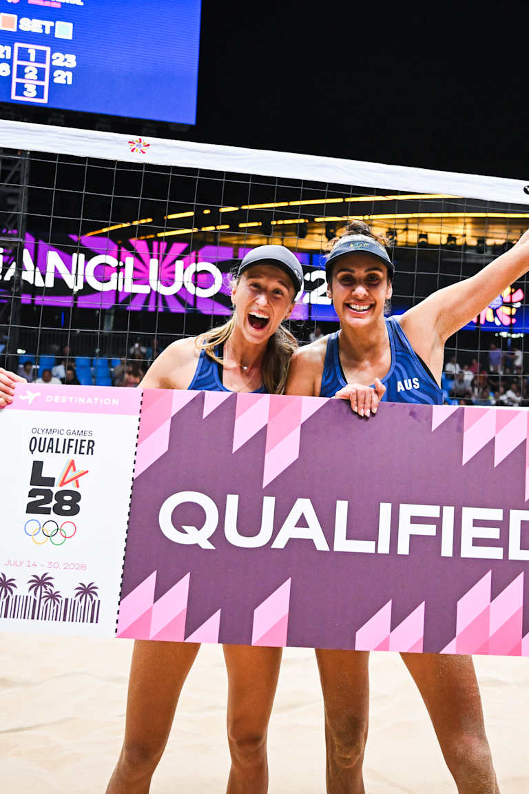 Australian ladies also earn ticket to LA 2028 Olympic sand!