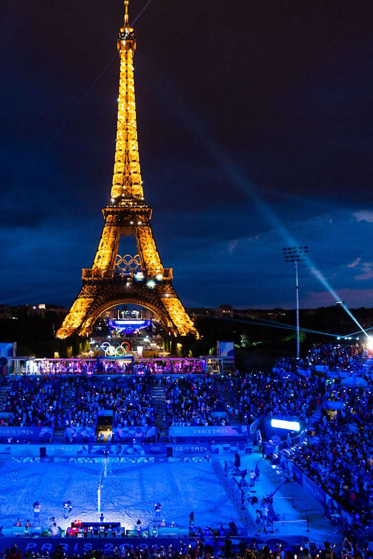 Magical, Marvellous, Magnifique: Eiffel Tower lights up beach volleyball venue on Olympic nights