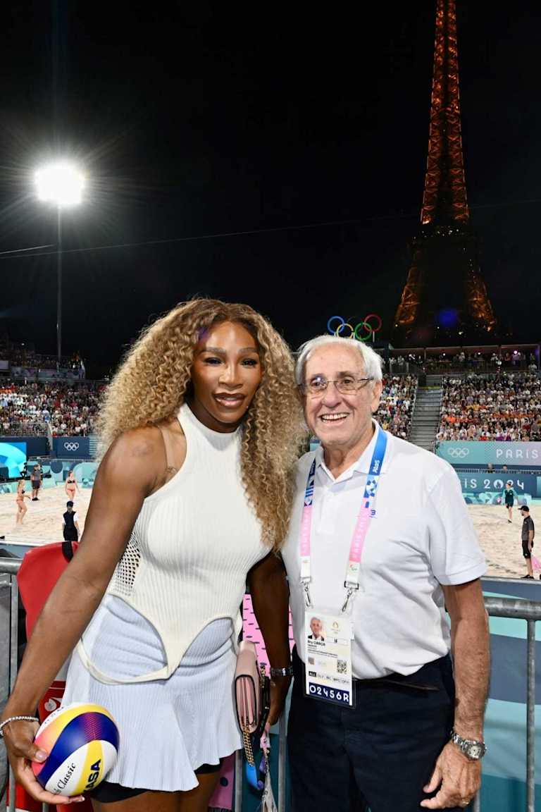 Serena Williams and President Macron visit magical Eiffel Tower Stadium