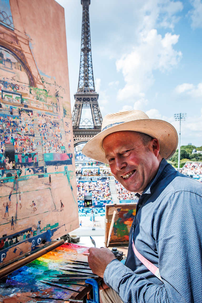 The Trilogy Complete: British artist captures iconic Olympic Games Paris 2024 beach volleyball venue