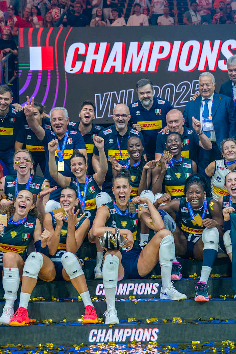 Italy continue at the top with third VNL title