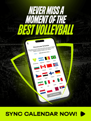 image: A cellphone displaying flags of professional volleyball teams playing at elite volleyball tournaments