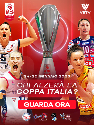 image: Three professional volleyball players and elite volleyball league logos